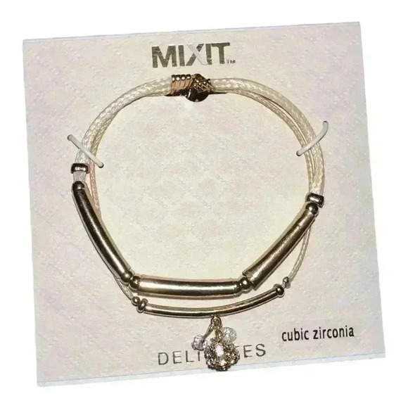MixIt Gold Tone Cubic Zirconia Bracelet - Picture 1 of 6